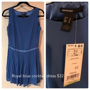 Mango Royal Blue Cocktail Dress